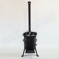 Печь для казана 8-10л с дверцей и дымоходом