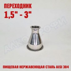 Переходник кламп-кламп 1,5" - 3"